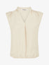 Top uni à bord élastiqué - Beige - 5