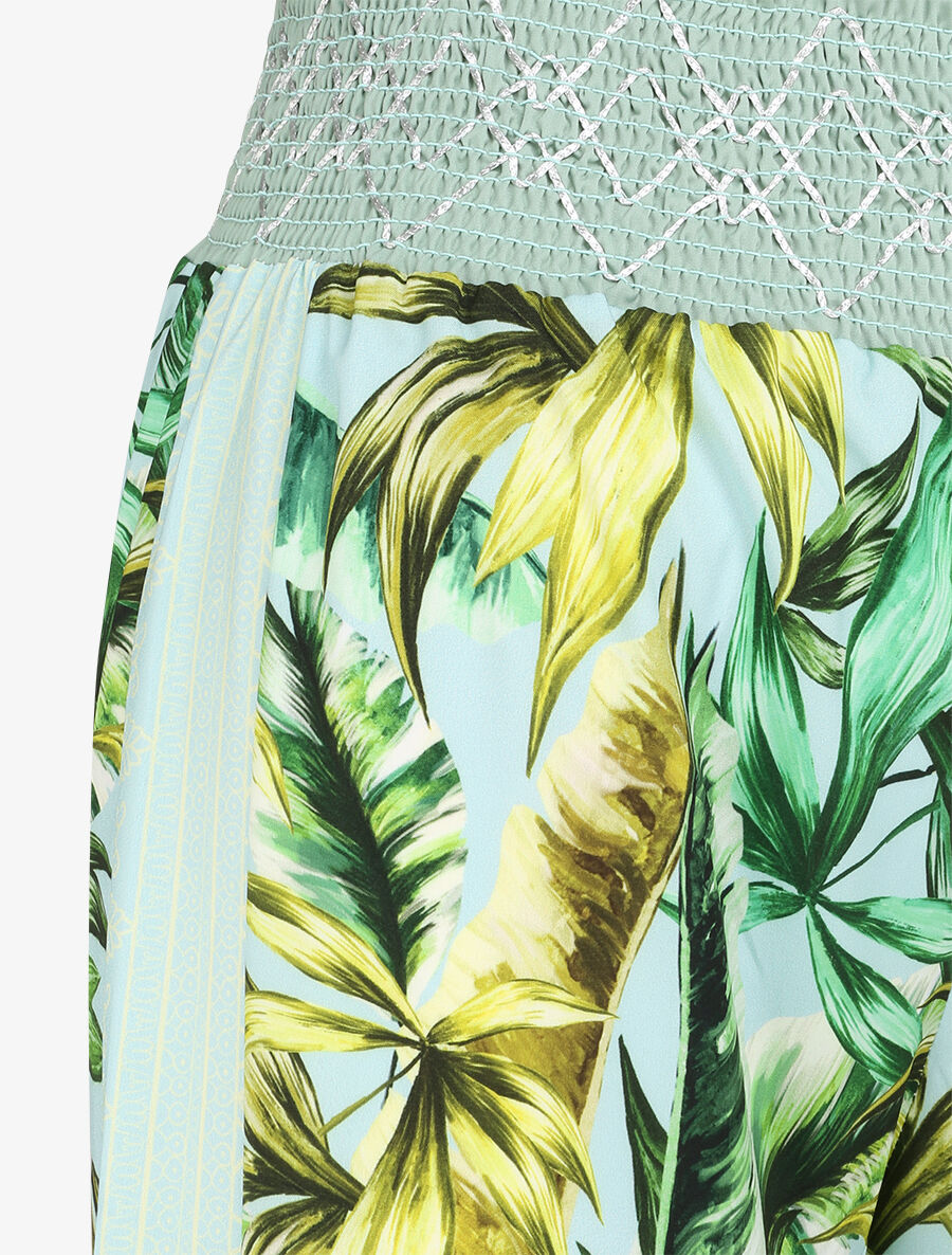 Pantalon fluide coupe flare imprimé fleurs sauvages - Bleu ciel - 3