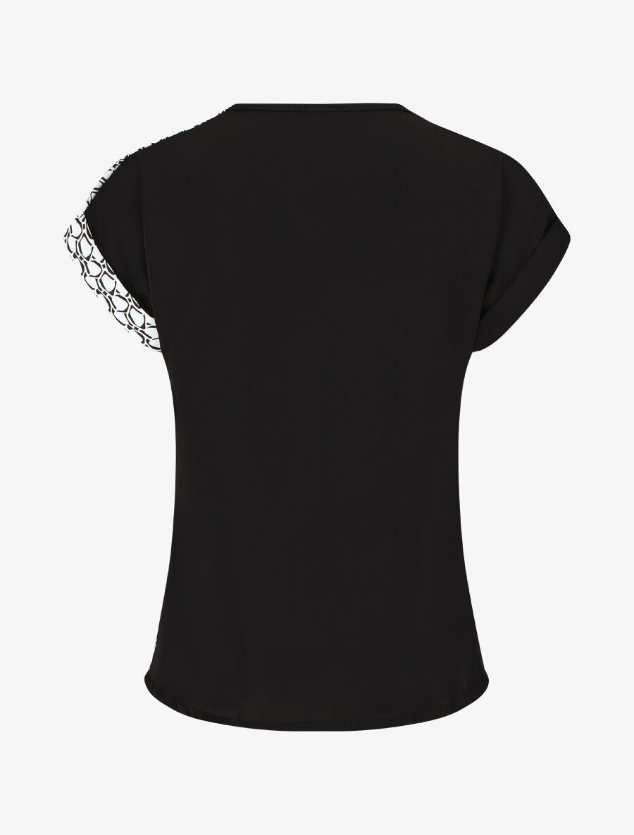 Top imprimé graphique à boutons - Blanc - 2