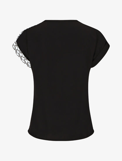 Top imprimé graphique à boutons - Blanc - 2
