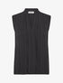 Top texturé sans manches uni coupe ample - Noir - 4