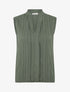 Top texturé sans manches uni coupe ample - Kaki - 4