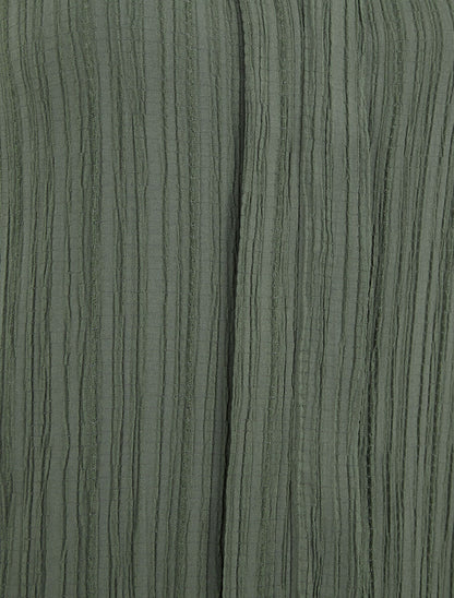 Top texturé sans manches uni coupe ample - Kaki - 3