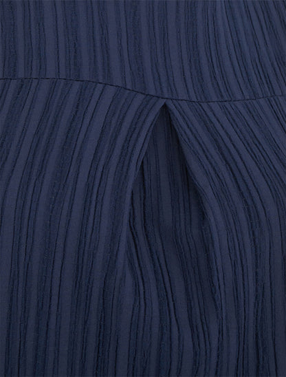 Top texturé ample sans manches - Marine - 3