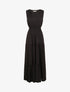 Robe longue cintrée à taille élastiquée - Noir - 4