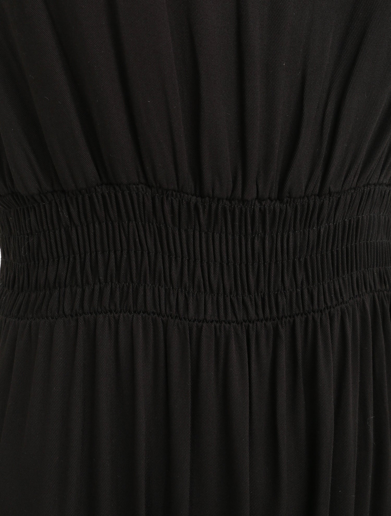 Robe longue cintrée à taille élastiquée - Noir - 3
