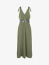 Robe longue à jupe texturée - Kaki - 5