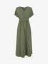 Robe longue unie col cache coeur - Kaki - 1