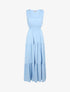 Robe longue cintrée à taille élastiquée - Bleu ciel - 1
