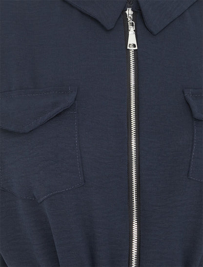 Combinaison unie à buste zippée - Marine - 3