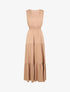 Robe longue cintrée à taille élastiquée - Taupe - 4