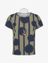 Top droit manches courtes motif abstrait - Kaki - 1