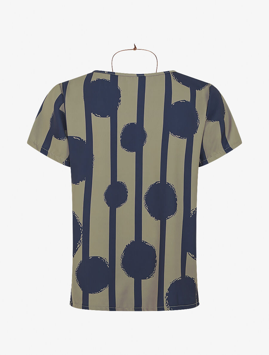 Top droit manches courtes motif abstrait - Kaki - 2