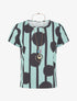 Top droit manches courtes motif abstrait - Bleu clair - 5