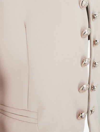 Veste droite style officier - Beige - 3