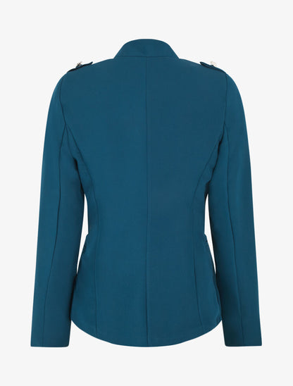 Veste droite style officier - Bleu canard - 2