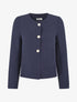 Veste courte à boutons stylisés - Marine - 5