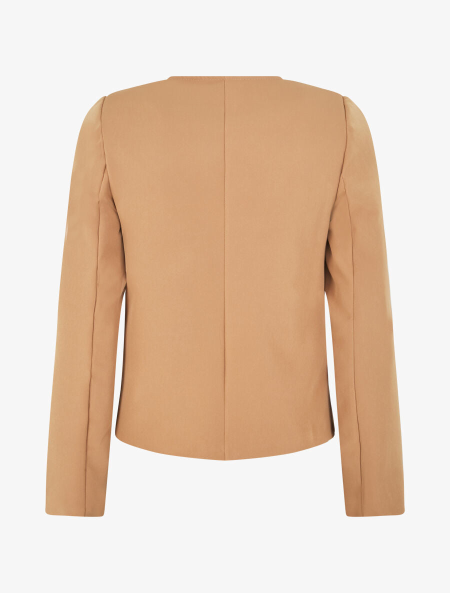 Veste courte à boutons stylisés - Beige foncé - 2
