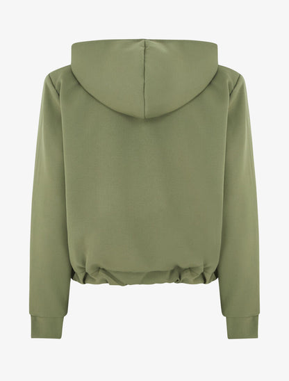 Sweat zippé à capuche - Kaki - 2
