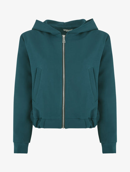 Sweat zippé à capuche - Bleu canard - 1