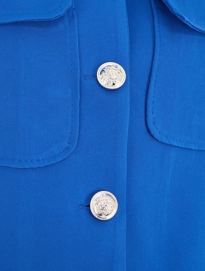 Blazer boutonné à poches - Bleu roi - 3