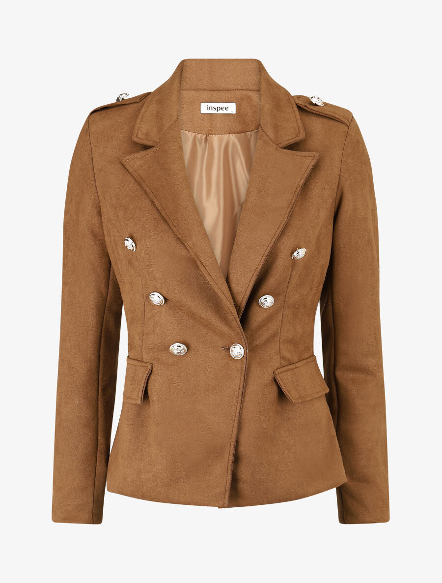Veste mi-longue style officier - Taupe - 1