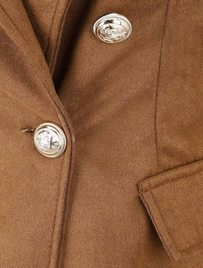 Veste mi-longue style officier - Taupe - 3