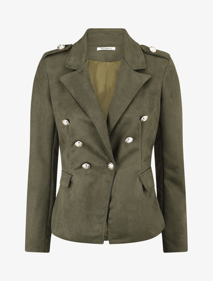 Veste mi-longue style officier - Kaki - 1