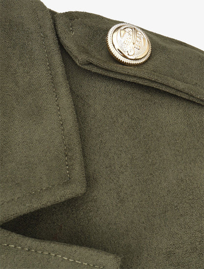 Veste mi-longue style officier - Kaki - 3