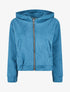 Veste courte en suédine à capuche - Bleu canard - 4