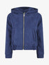 Veste courte en suédine à capuche - Marine - 1