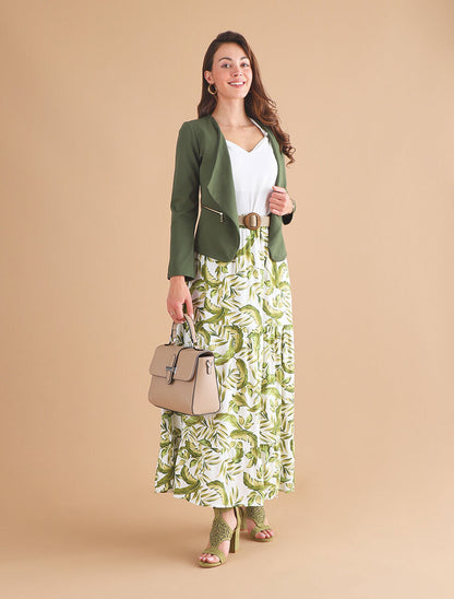 Blazer stretch à poches zippées - Kaki - 4
