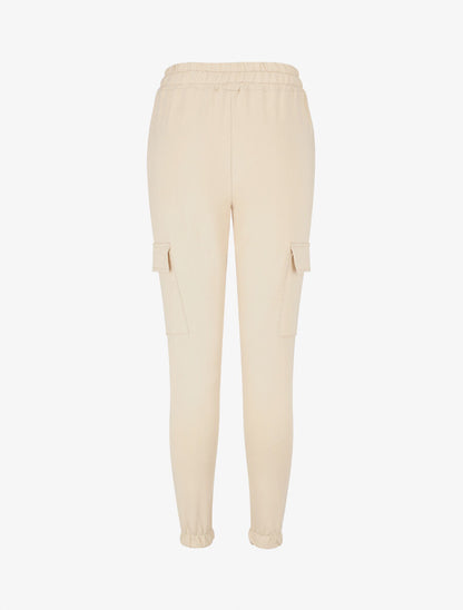 Jogging style cargo taille haute - Beige - 2