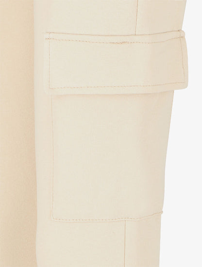 Jogging style cargo taille haute - Beige - 3