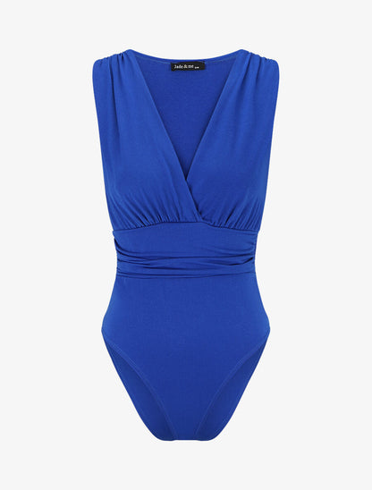 Body sans manches effet drapé - Bleu électrique - 4