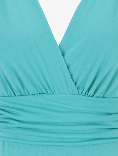 Body sans manches effet drapé - Turquoise - 3