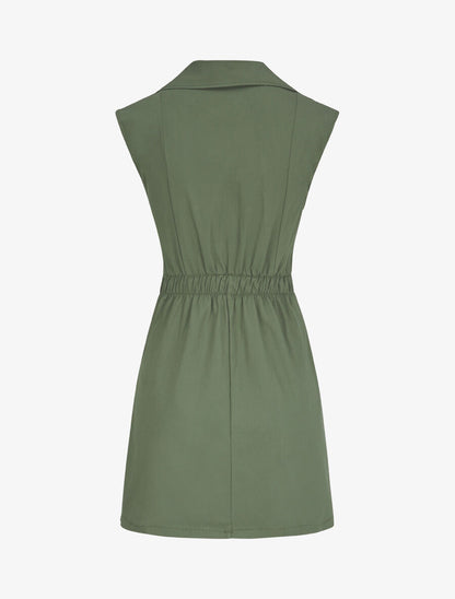 Robe courte coupe ajustée style tailleur - Kaki - 2