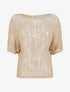 Pull brillant en maille ajourée - Or - 1