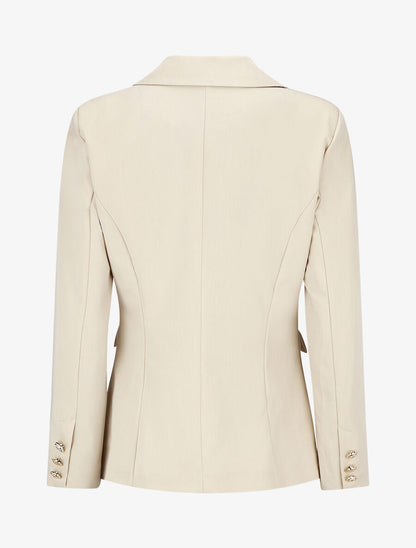 Blazer uni boutonné - Beige - 2