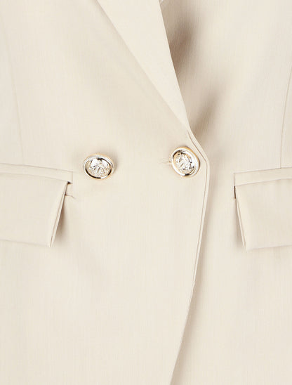 Blazer uni boutonné - Beige - 3