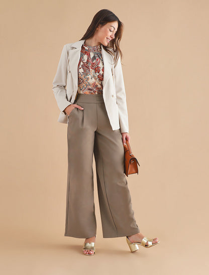 Blazer uni boutonné - Beige - 4