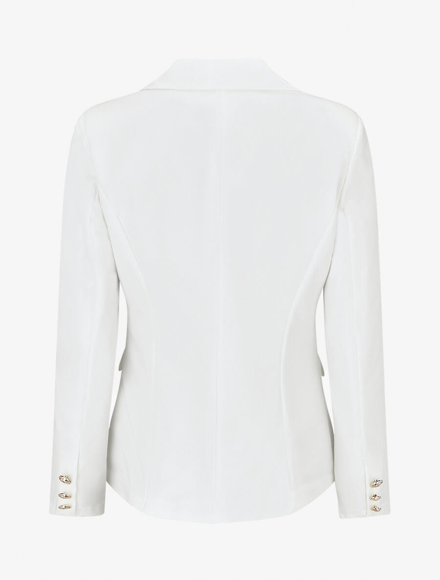 Blazer uni boutonné - Blanc - 2
