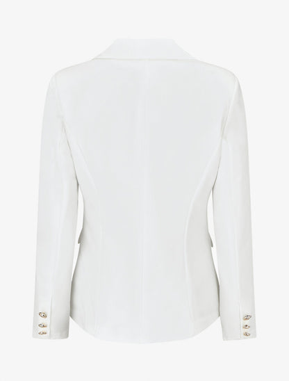 Blazer uni boutonné - Blanc - 2