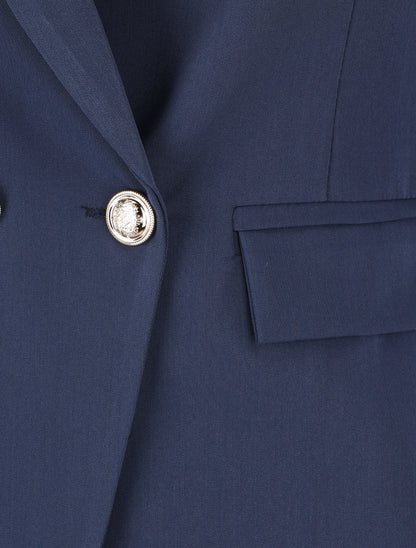Blazer uni boutonné - Marine - 3