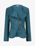 Veste en suédine style perfecto - Bleu canard - 1