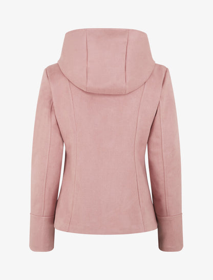 Veste en suédine zippée à capuche - Rose - 2