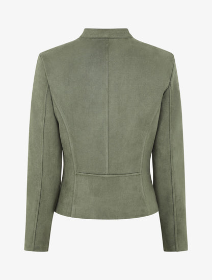Veste en suédine zippée - Kaki - 2