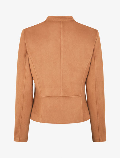 Veste en suédine zippée - Camel - 2