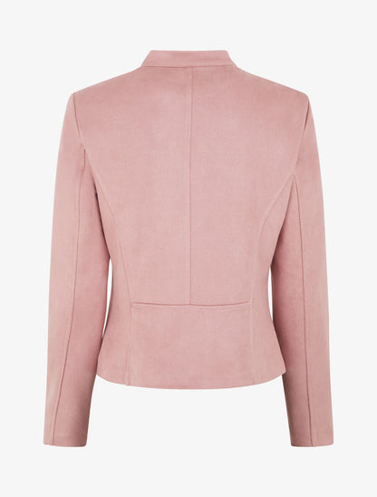 Veste en suédine zippée - Rose - 2