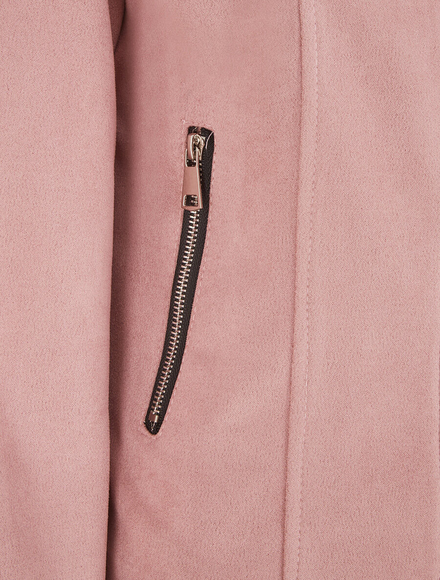 Veste en suédine zippée - Rose - 3
